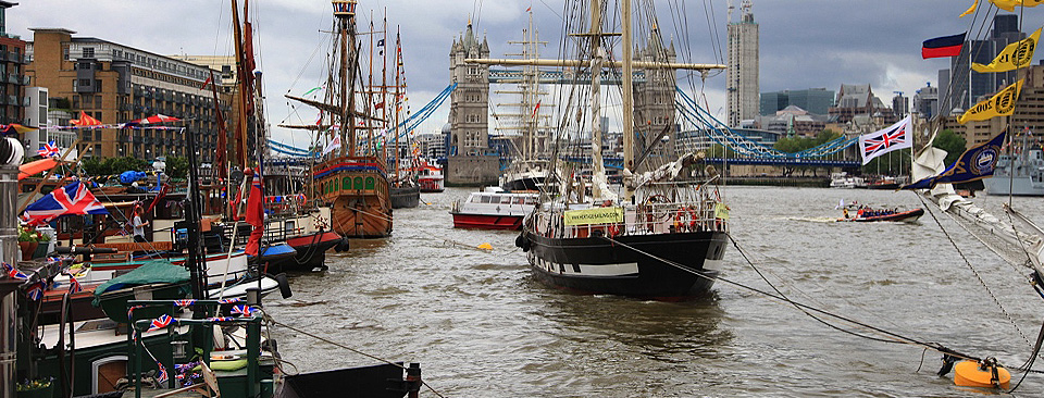 yacht moored at tower bridge today